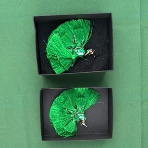 Green Tassel Earrings